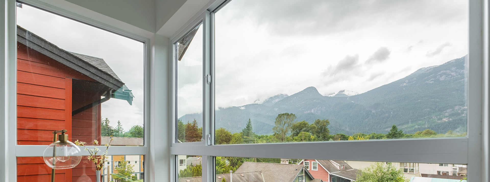 Chickadee Lane - View of the Tantalus Mountain range from the living room and main bedroom windows